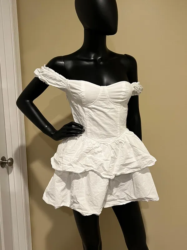 Ruffle Mini Skirt Corset Dress Mini Dress Off Shoulders Dress Slim Dress Summer - Image 8