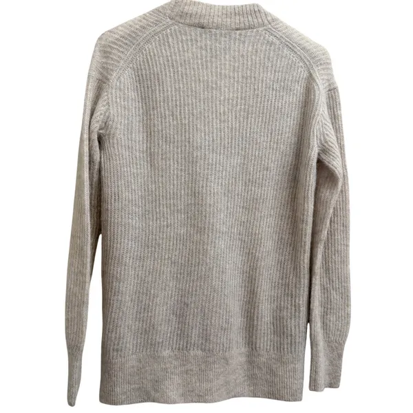 Everlane The Oversized Alpaca‎ Cardigan Oatmeal Cream/Gray Knit XXS Cozy Soft - Image 2