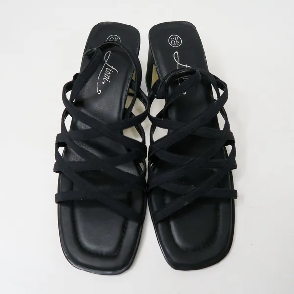 Vintage Y2K Fioni Black Elastic Strappy Heels - Image 6