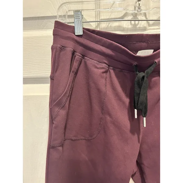 Zyia Active Unwind Jogger Pants Plum Purple Medium‎ Drawstring Pockets Cuffed - Image 3