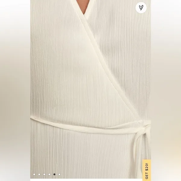 Lulus Heart of Marigold dress maxi party size S wrap white boho beach rehearsal - Image 7