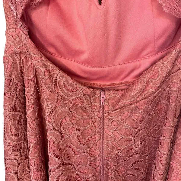 TRAC Pink Lace Halter Mini Dress Size M NWT - Image 4
