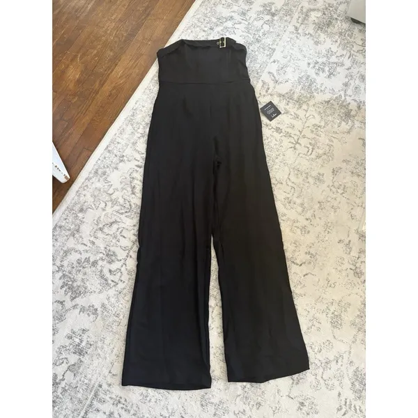 Lulus Deeply Sophisticated Black Strapless Wide-Leg Jumpsuit Size Small NWT sexy - Image 3