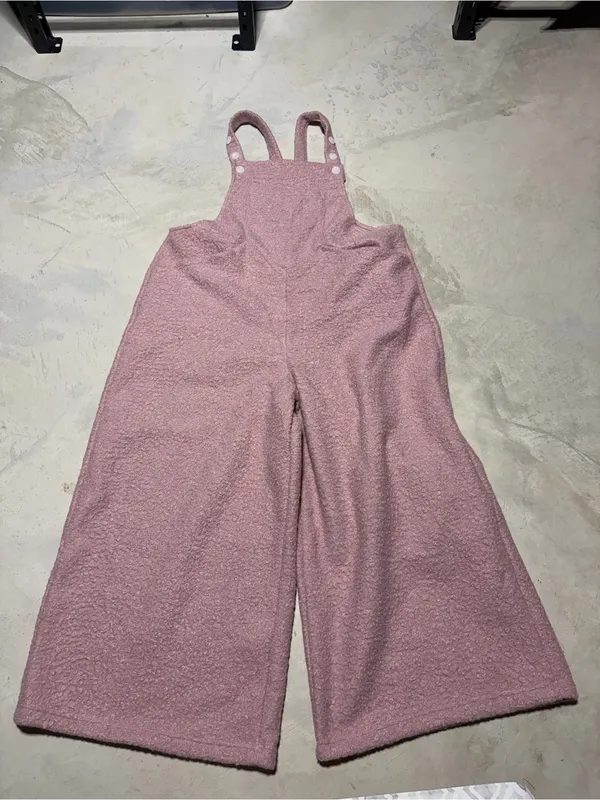 Halara adjustable straps casual teddy Cozy Pink Overalls NWT 1X - Image 2