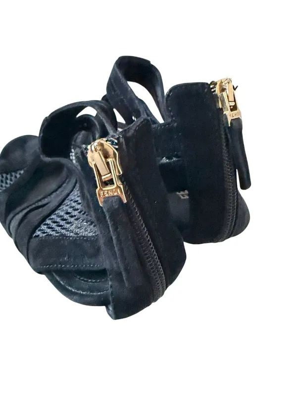 FENDI Black Suede Platform Mesh Heels Size 39 / US 9 - Image 8
