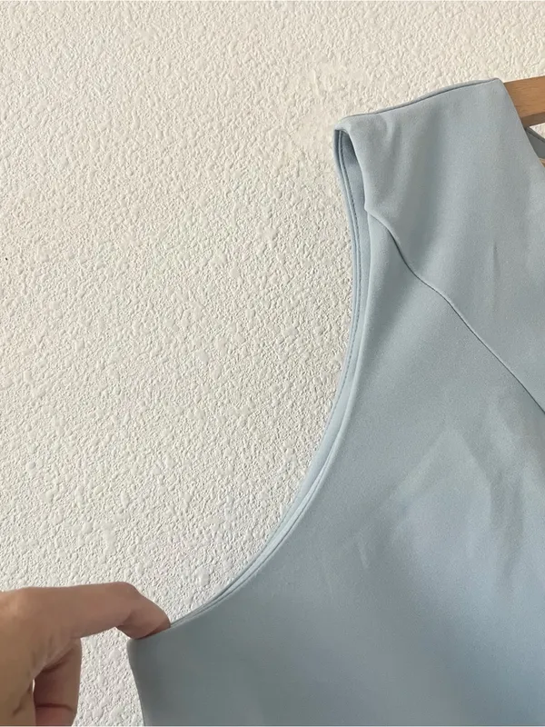 Fehaute Light Blue Bow Wide Leg Formal Sleeveless Boat Neck Pantsuit Jumpsuit - Image 4