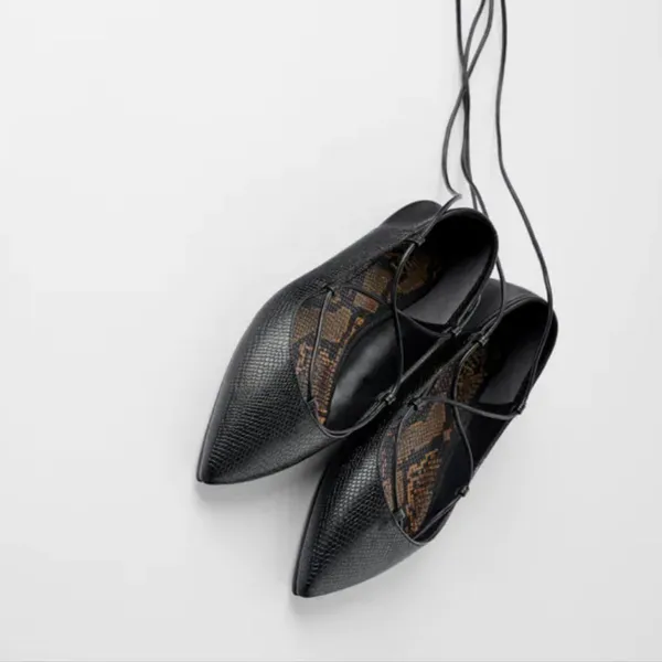 Nwt Zara Animal Print Tied Ballet Flats - Image 7