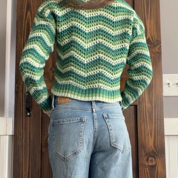 Hippie Rose Green Sweater - Image 4