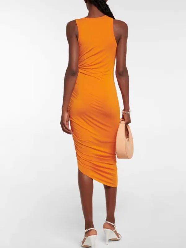 Veronica Beard Haylee Midi Dress in Orange Size Large - Image 3