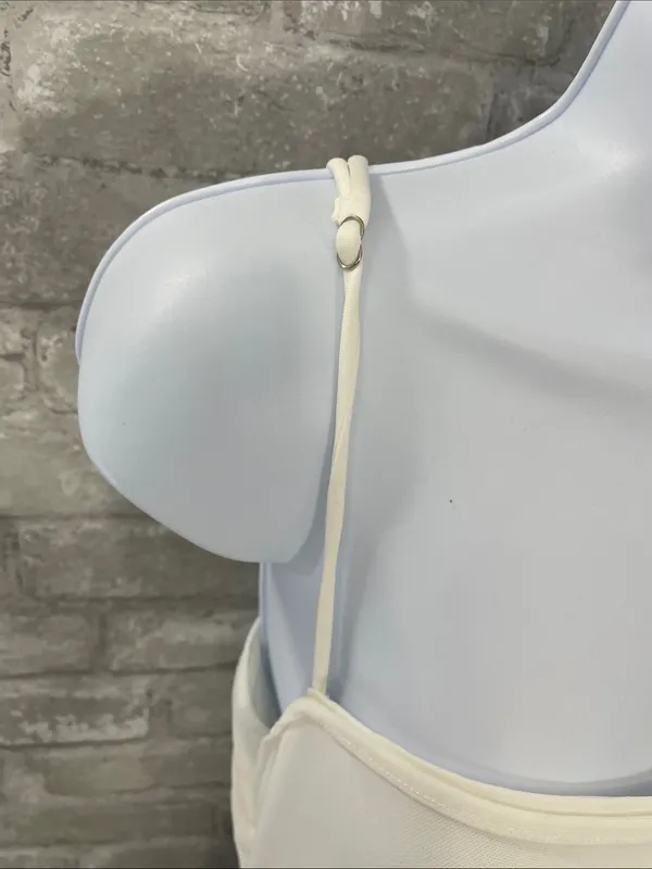 White Spaghetti-Strap Maxi Dress with Ruched Waist - Image 2