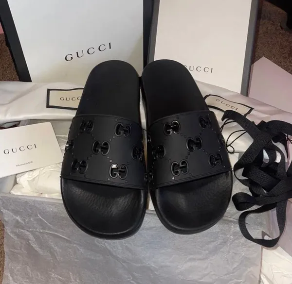 Lightly Used Black Slides - Women’s Size 7 - Image 2