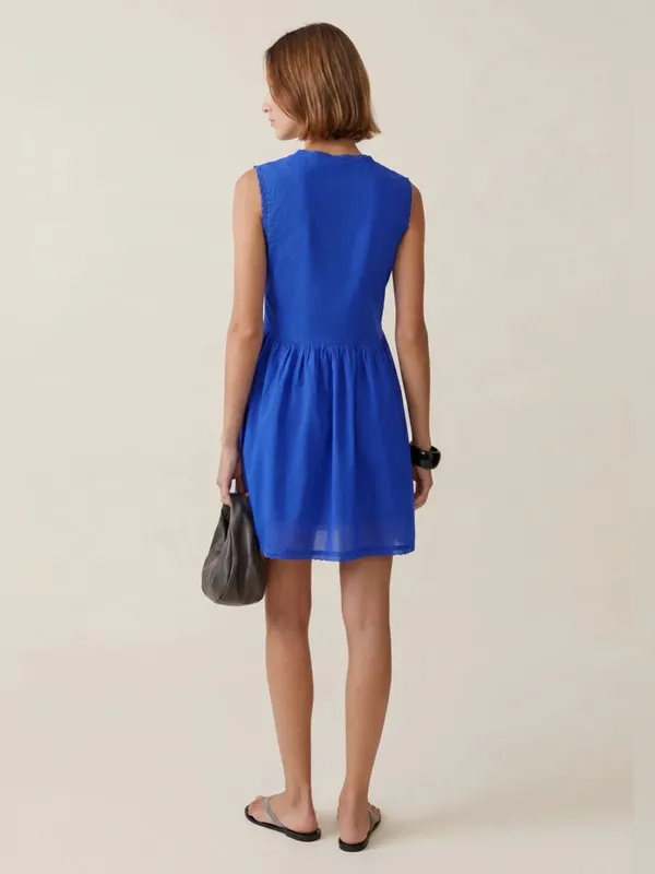 NWT kourt Tatiana Cotton Dress size Medium M blue cobalt few moda - Image 2