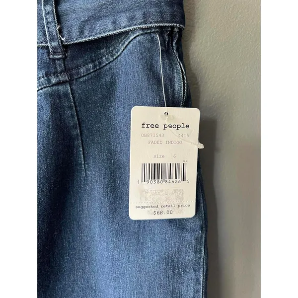NWT’s Free People Faded Indigo Denim Skirt with Belt Size 6 - Image 3