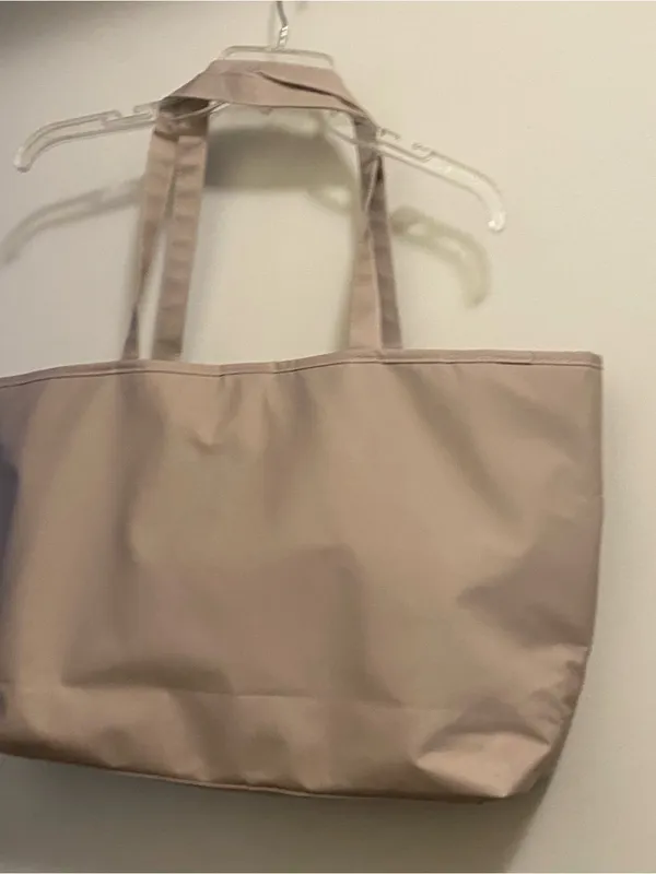 Bella Russo Beige Tote Bag Purse Beige Faux Leather 22”W x 12”H x 4” Deep Feet - Image 5