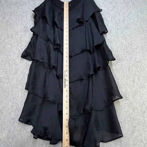 H&M Ruffle Tiered Dress Womens L Black Gothic Whimsigoth Coquette Cocktail - Image 7
