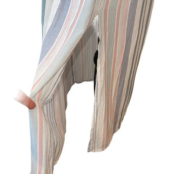 Hem & Thread Women's Striped Tube Dress‎ Tiered Midi Sleeveless Pink Blue Small - Image 8