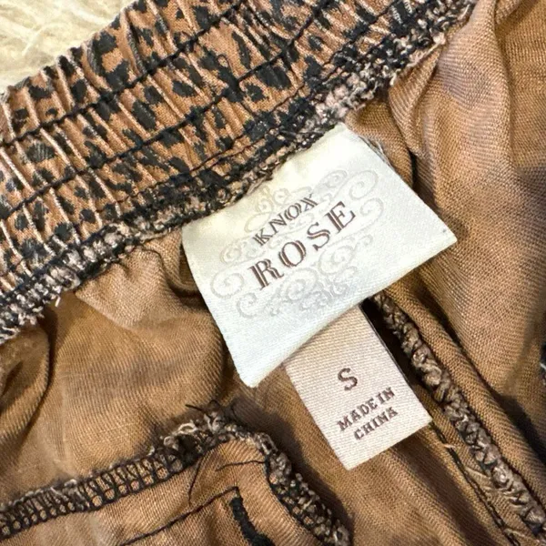 Knox Rose leopard cheetah print animal pull on pants size small - Image 2