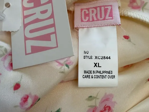 NWT Coquette Satin Floral Slip Dress Shoulder Ties Size XL - Image 6