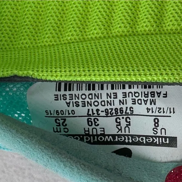 NIKE Size 8 Green Mesh‎ Lightweight Sneakers Flats Comfort Shoes, Womens - Image 8
