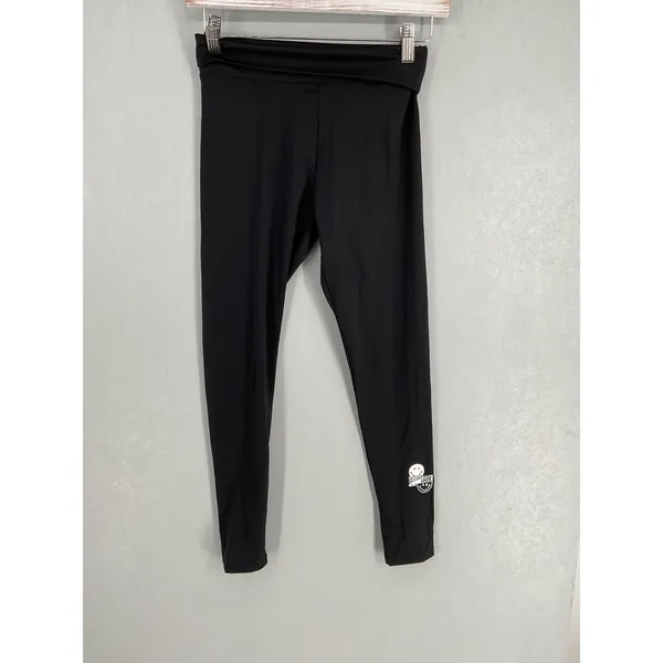 YiDian Womens Leggings Black Limited Edition Smiley Graphic Medium - Image 2