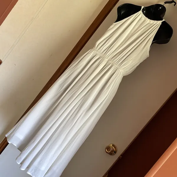 Wishlist, small white summer‎ dress wooden accent buttons, functionable. NWT. - Image 3