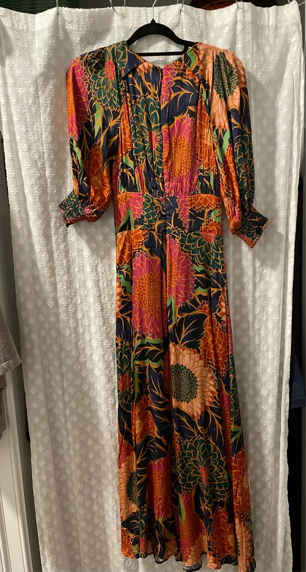 Farm Rio Vintage Garden Midi Puff Sleeve Dress XXS - Image 2