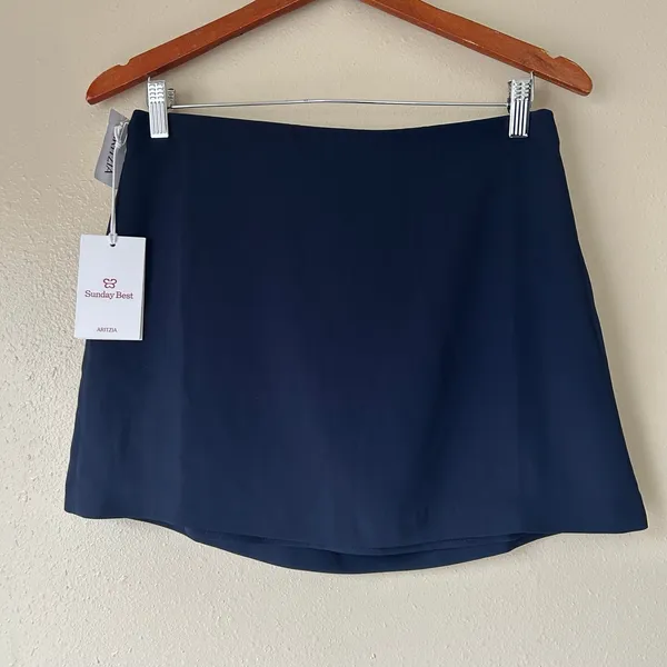 Aritzia Sunday Best Navy Mini Skirt Size 8 - Image 4