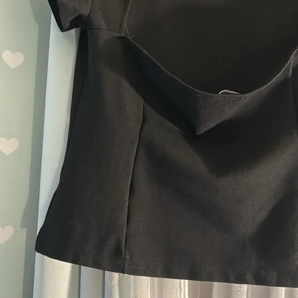 NY & Co Size M Black Cutout Back Blouse - Image 8