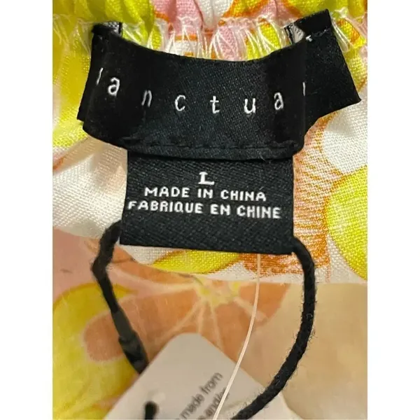 Sanctuary Linen Blend Floral Cami Top Large Multicolor Square Neck Cut Out NWT - Image 10