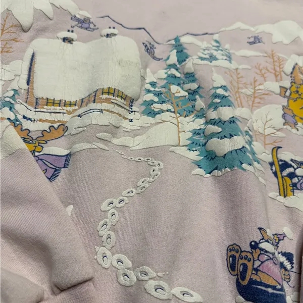 ✨🏔️ FLAGSTAFF Vintage Ski Scene Sweatshirt One Size USA Graphic 🏔️✨‎ - Image 7