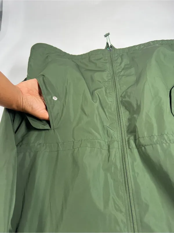 Old Navy Active Olive Green Hooded Windbreaker‎ Jacket Medium - Image 3