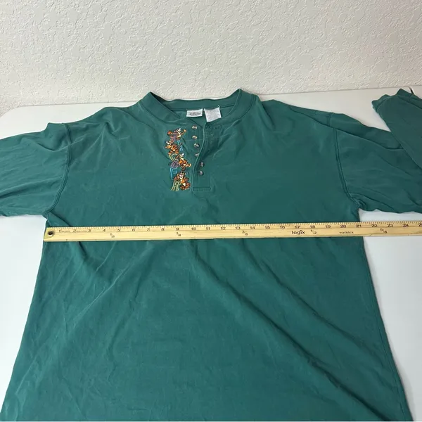 Vintage Y2K Disney Store Embroidered Tigger Long Sleeve Cotton Henley Size XL - Image 6