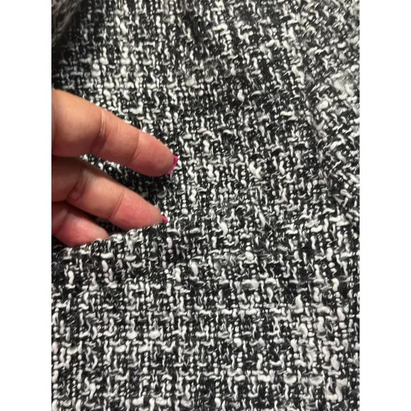 Abercrombie & Fitch Tweed Oversized Blazer Jacket Women M Black White Old Money - Image 10