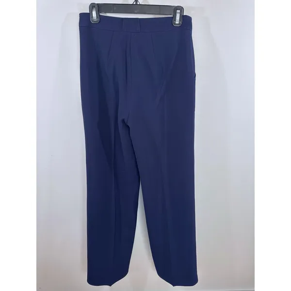 AQUA Womens Navy Blue High Waisted Patch Pocket Straight Leg Trousers Small‎ NEW - Image 6