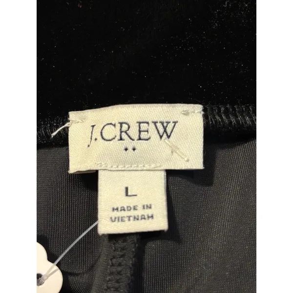 J.Crew Black Velvet Leggings Stretch Pull On Pants AD246 Womens Large - Image 5