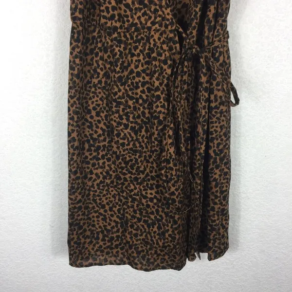 NWT Madewell Flutter-Sleeve Wrap Mini Dress in Painted Leopard Medium - Image 12