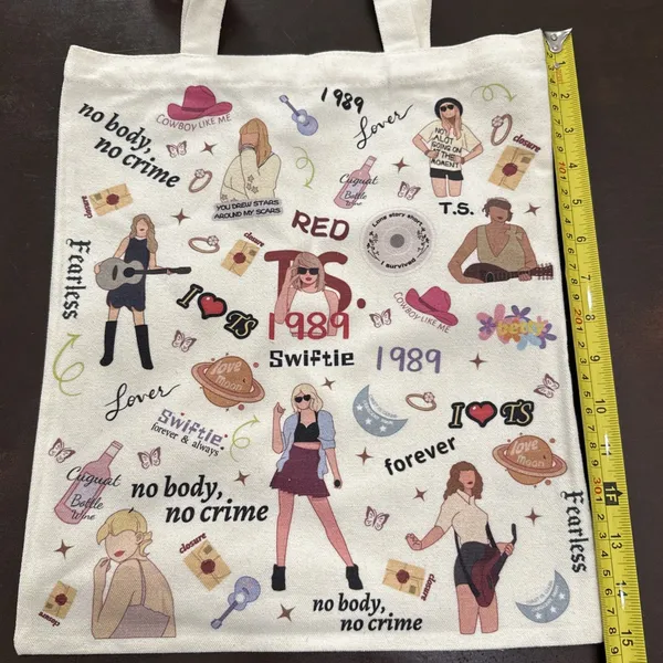 Eras Tour Tote Bag Girls Large 1989 Midnights Red Taylor Swift Swifty Concert - Image 3