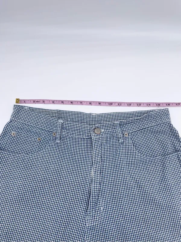 Vintage 90s Y2K Bill Blass Jeans Gingham Denim Mom Shorts Size 12 Cotton Preppy - Image 10