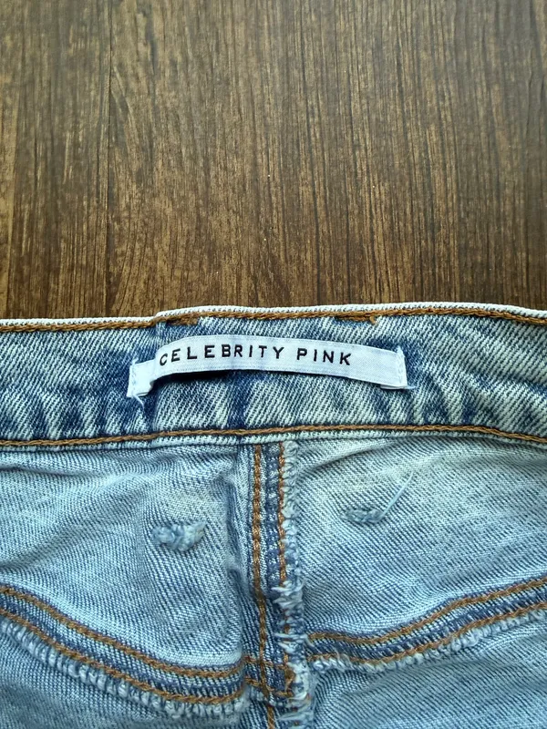 Celebrity Pink Junior’s Denim Distressed High Waisted Cut Off Shorts - Size 5/27 - Image 3