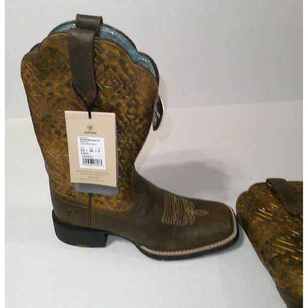 New nwt nib Boots Womens 7 Ariat Round Up Western Metallic Copper Blanket Emboss - Image 5