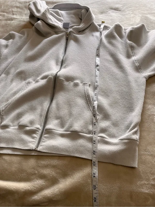 ARITZIA TNA Waffle Print Full Zip Hoodie Sweatshirt Women’s Sz 2 Oversized Sz 2 - Image 7