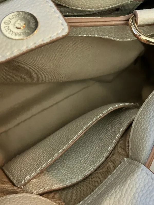 Nanette Lepore Almond Logo Junyper Mini Satchel Cream Handles & Strap NWT - Image 15
