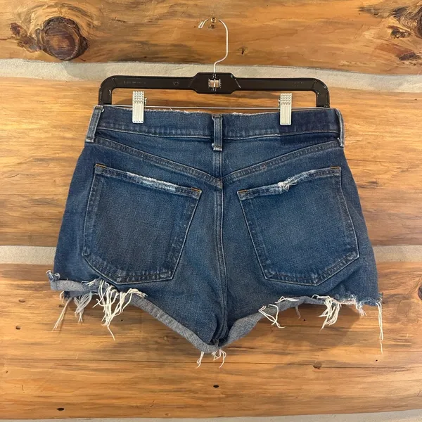 Abercrombie & Fitch The Mom Short High Rise Distressed Jean Shorts - Image 5