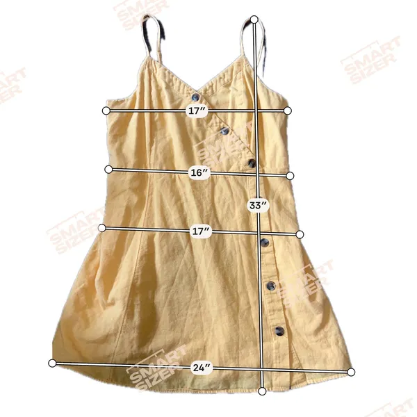 American Eagle Yellow Cotton Linen Smocked Back Mini‎ Dress XL 03873-1206-05U9A - Image 8
