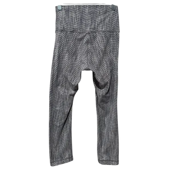 Lululemon Wunder Under High Rise Crop 21" Leggings‎ Womens Sz 4 Silver Jacquard - Image 4