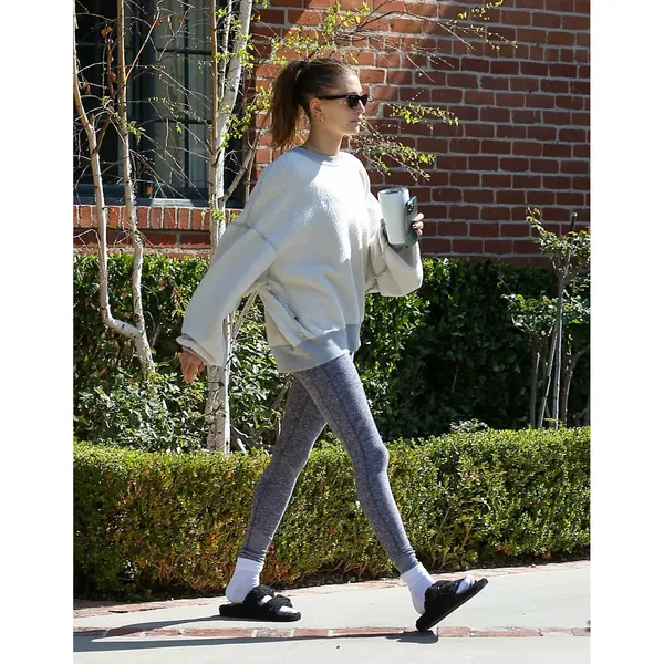 Alo Yoga Alosoft Lounge Leggings Dark Heather Gray High Waist Small Hailey B. - Image 3