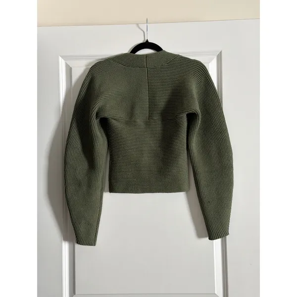 Maeve Green Square Neck Wide-Sleeve Sweater XXS - Image 8