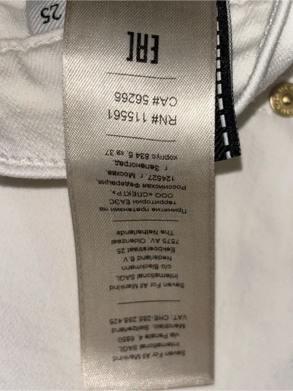 7 For All Mankind White Denim Skirt Women’s Waist Size 25 Cutoff Raw Hem Pockets - Image 10