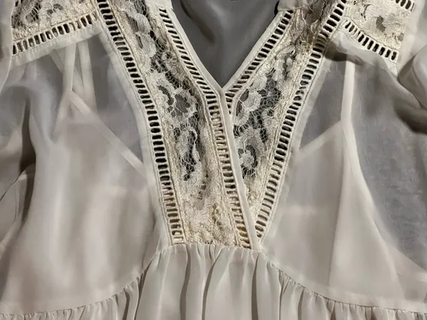 Womens small Motherhood Maternity sheer v-neck boho chic babydoll tunic w/cami - Image 9