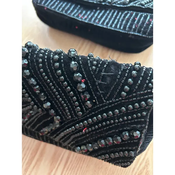 New Women’s A New Day Velvet Beaded Handbag 👜 Purse Black 11.5”x6.5” w/Flaw - Image 7